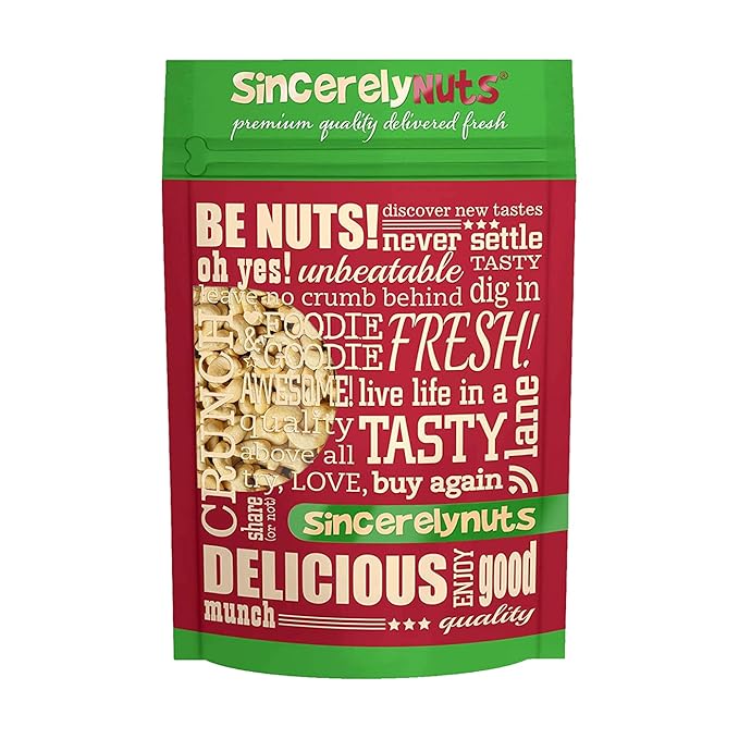 Sincerely Nuts - Raw Cashews Whole and Unsalted | Healthy Snack, Source of Protein | Keto and Paleo Friendly Gourmet Quality Vegan | Cashew Nuts 3(LB) Bag