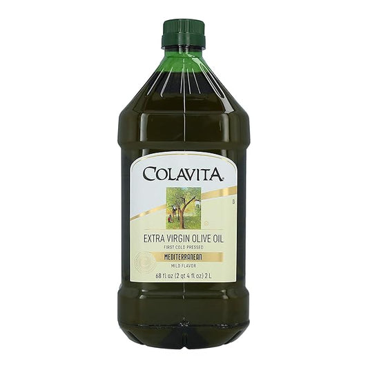Mediterranean Extra Virgin Olive Oil, 68 Oz Plastic Jug - Cold Pressed Italian Import by Colavita
