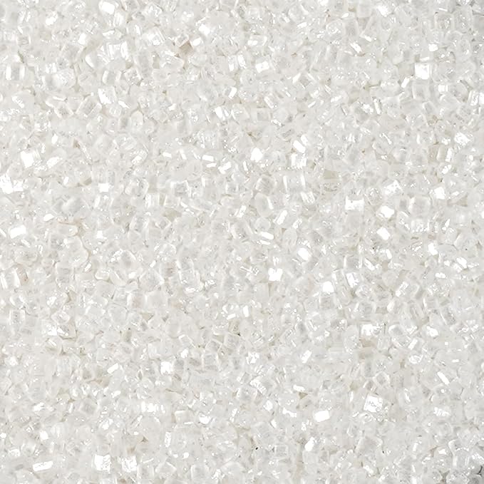 Edible White Sprinkles, White Sanding Sugar Sprinkles for Cake Decorating, Food Grade 150g, Cookie & Cupcake Topper Decoration, Ice Cream, Wedding Halloween Christmas Supplies