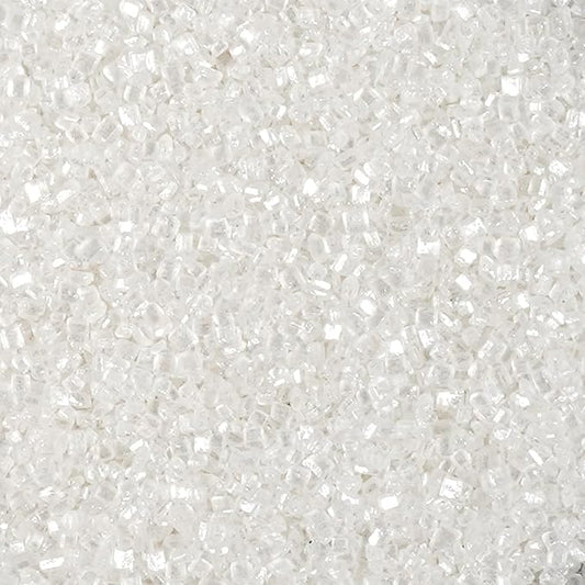 Edible White Sprinkles, White Sanding Sugar Sprinkles for Cake Decorating, Food Grade 150g, Cookie & Cupcake Topper Decoration, Ice Cream, Wedding Halloween Christmas Supplies
