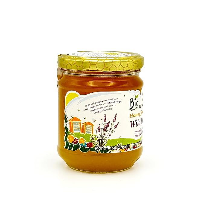 Wild Lavender Organic Raw Honey from Wild Lavender Flowers, Artisanal Fruity and Harmonious Sweet Honey from Sardinia, Italy - 4 x (250gr) 8.8 oz
