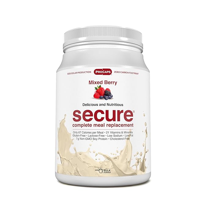 ANDREW LESSMAN Secure Soy Complete Meal Replacement - Mixed Berry 10 Servings - Only 67 Calories, 7g Non-GMO Soy Protein, Vitamins and Minerals, Low-Fat, Nutritious and Delicious, Mixes Instantly