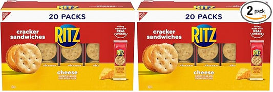 RITZ Cheese Sandwich Crackers, 20 Snack Packs (6 Crackers Per Pack) (Pack of 2)
