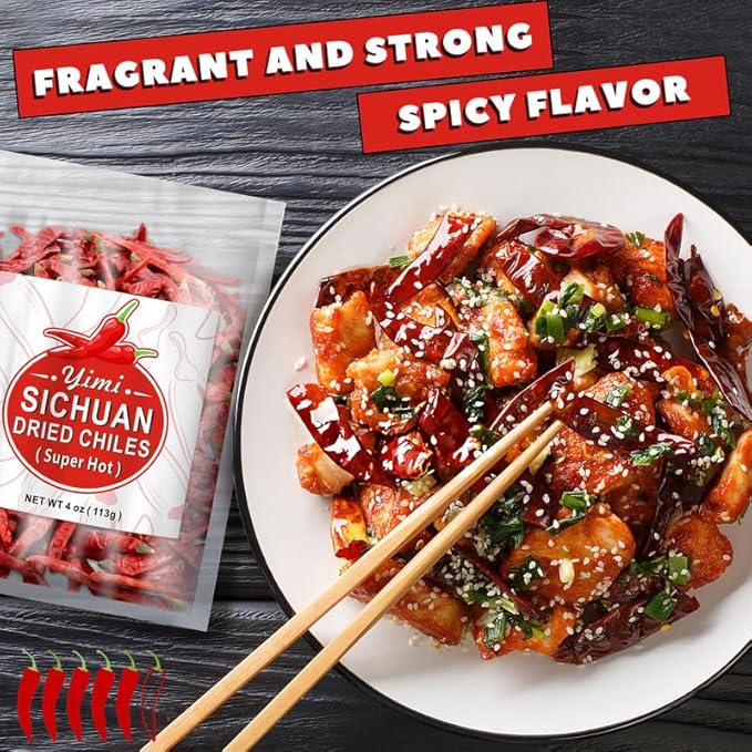 Yimi Dried Chili Peppers 6 Pack Bundle - Arbol, Guajillo, Thai, Sichuan Medium Hot, Sichuan Super Hot, Guizhou, Super Pack of Dry Whole Pepper Chiles (24oz Total), Ideal for Gift