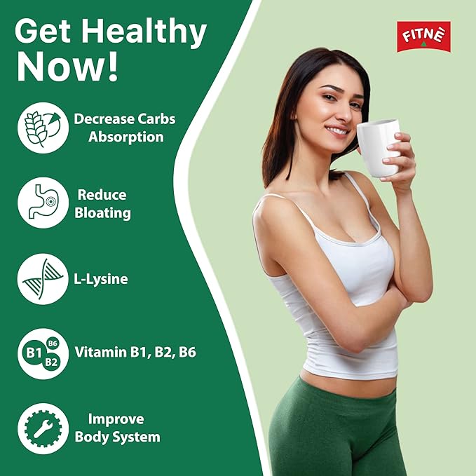 FITNE Instant 3 In 1 Coffee Packets Mix With White Kidney Bean Extract L-Lysine Vitamin B1 B2 B6 Smooth Blend No Sugar Sucralose Sweetener, 10 Sticks