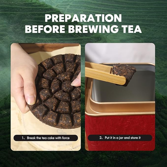 Organic Pu Erh Tea Cake, USDA Certified Organic Ripe Puerh, No Dust Production Workshop, Chinese Yunnan Ancient Tree Puer Tea Chocolate Cake, Easy To Carry, 6.3 Ounce