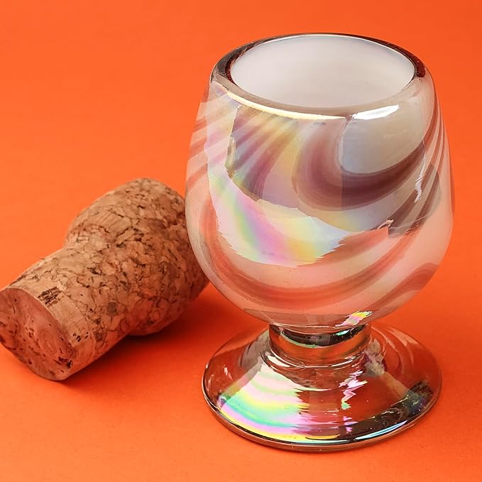 Authentic Mexican Tequila Hand Blown Shot Glasses - Set of 4-2 oz - Mini Glass Snifters - Heavy Base - Cognac (Mystic Orchid)