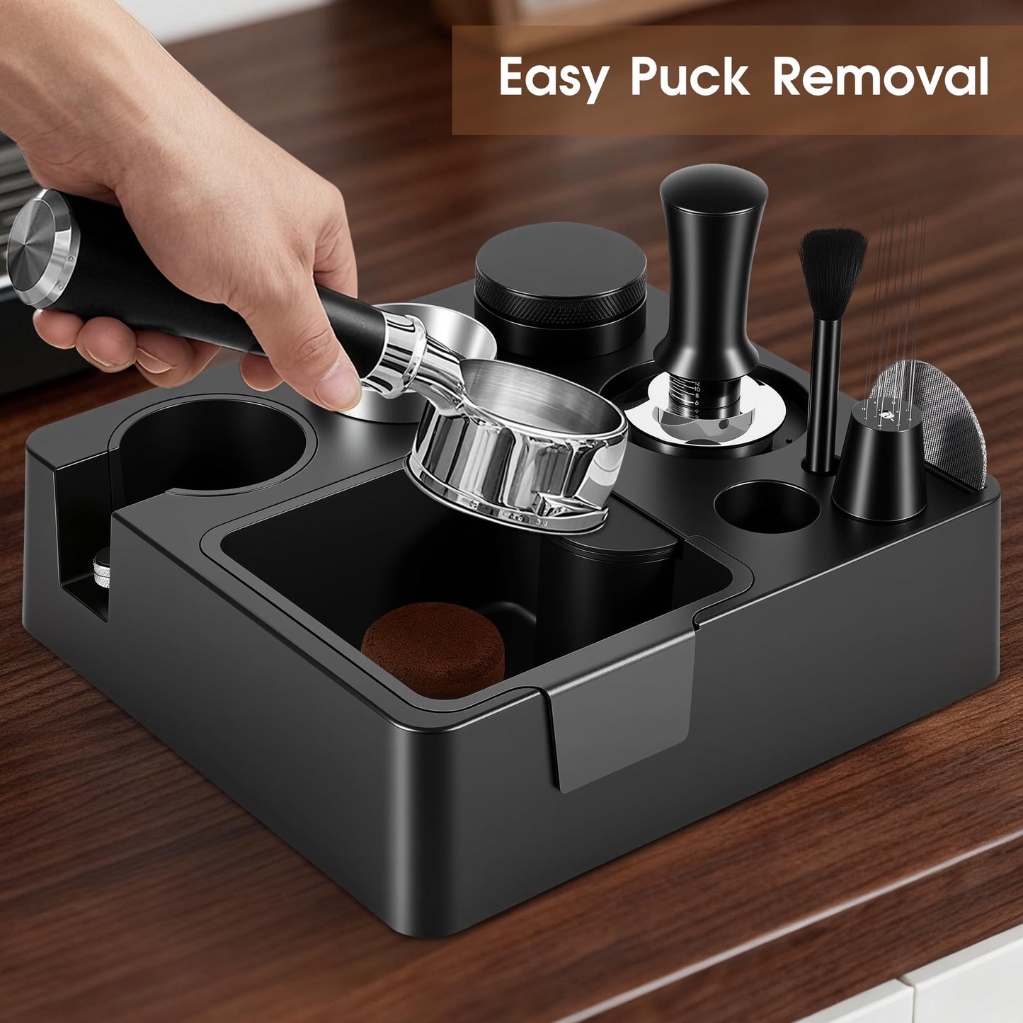 Reoszeank 54mm Espresso Accessories Kit, Tamping Station, Knock Box, Tamper
