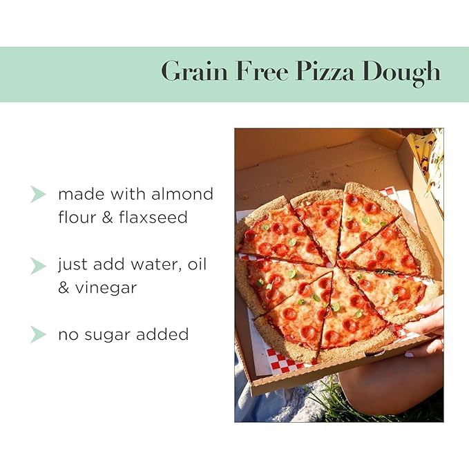 Stellar Eats Grain-Free Pizza Dough Baking Mix | Gluten-Free, Dairy-Free, Plant-Based, Paleo-Friendly | No Added Sugar | Almond Flour-Based | Non-GMO Project Verified, Kosher | 9.5 oz | 2 Pack