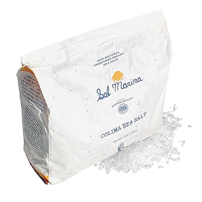 SAL MARINA | Unrefined Colima Sea Salt 5lbs - Harvested Hand | Kosher Salt 100 Percent Natural - Vegan Gluten Free Organic Table Salt Seasoning Food