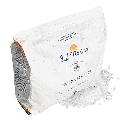 SAL MARINA | Unrefined Colima Sea Salt 5lbs - Harvested Hand | Kosher Salt 100 Percent Natural - Vegan Gluten Free Organic Table Salt Seasoning Food