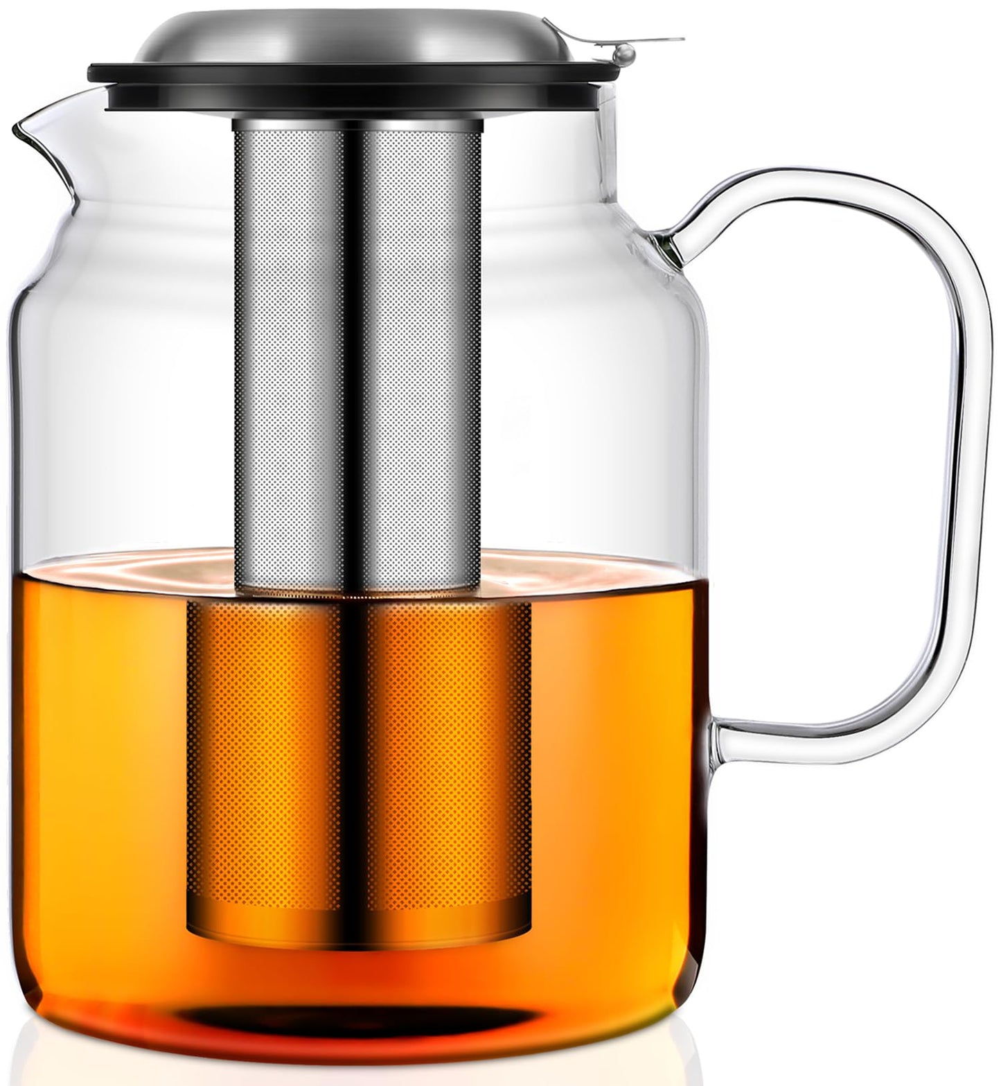 Aquach 85oz Glass Teapot with Infuser, Stovetop Safe Borosilicate Tea Pot