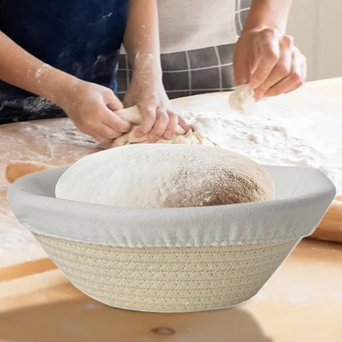 Bread Proofing Basket - Round Oval Bread Proofing Baskets Cotton Rope - Kitchen Gadget, Baking Supplies for Artisan Pastry Making