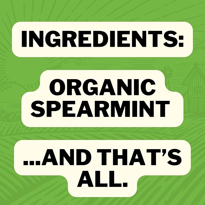 FreshJax Organic Spearmint Leaf (2.0 oz Large BPA-Free Bottle) Non GMO, Gluten Free, Keto, Paleo, No Preservatives Dried Mint for Cooking | Spearmint Tea Loose Leaf | Handcrafted in Jacksonville