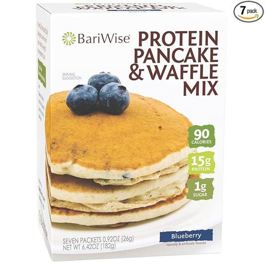 BariWise Protein Pancake & Waffle Mix, Blueberry, Low Sugar & Low Carb (7ct)