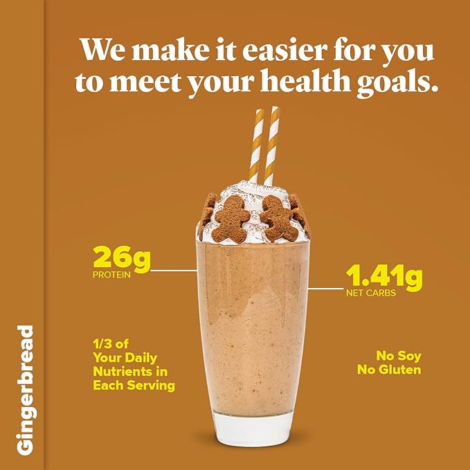 Keto Chow Gingerbread | Keto Meal Replacement Shake Powder | Nutritionally Complete | Low Carb | Delicious Easy Meal Substitute | Protein Rich You Choose The Fat | Single Meal Sample