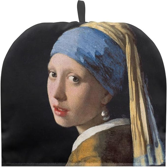 Tea Cozy The Girl with a Pearl Earring Teapot Covers Kitchen Kettle Dust Cover Tea Kettle Cover Breakfast Insulated Keep Warmer for Tea Pot Kitchen Decoration 竊뉰lack竊?"<div>