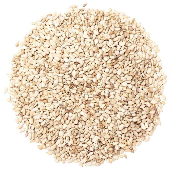 Food to Live - Hulled Sesame Seeds, 4 Pounds Whole Raw White Sesame Seeds, Kosher and Vegan, Unroasted, Bulk Sesame. High in Magnesium, Iron, and Calcium.