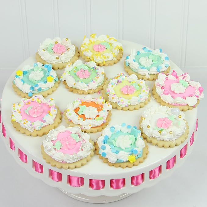 36 Royal Icing Flowers with Pearl Centers, White Edible Flowers Cake Decorations, Kosher, Halal, No Nut or Gluten, Handcrafted Edible Cake Decorations