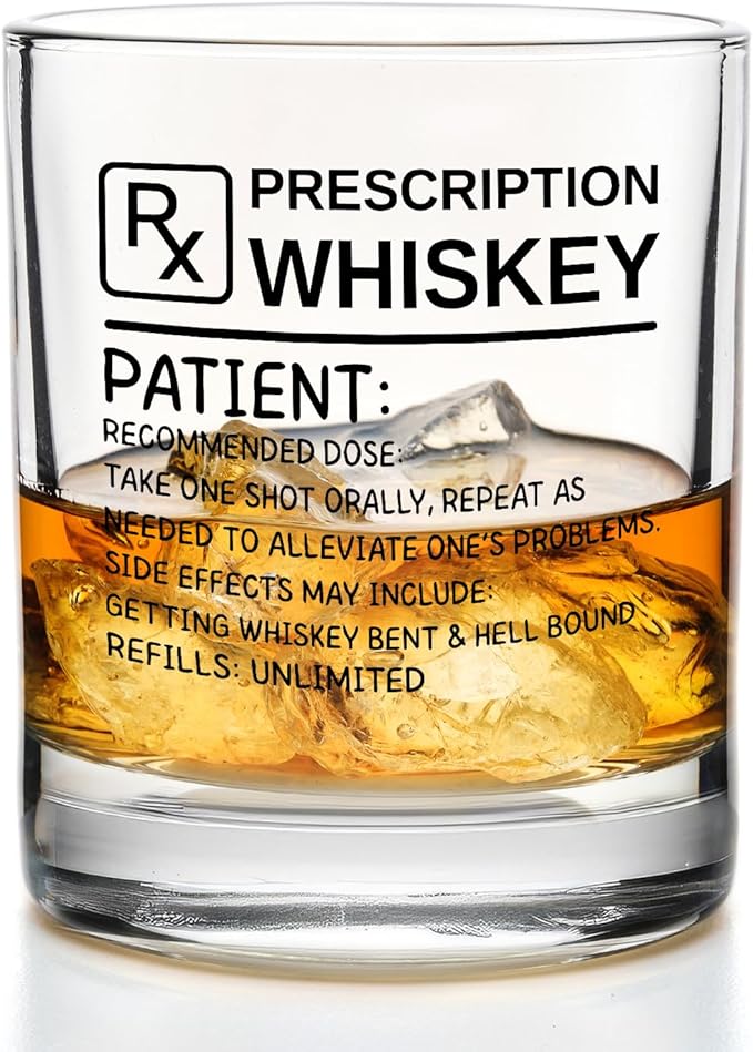 Funny Whiskey Glasses 10 oz, Funny Gag Gifts for Dad Men Boyfriend Husband, Old Fashioned Rocks Glasses for Drinking Scotch Bourbon Cocktail Liquor Vodka