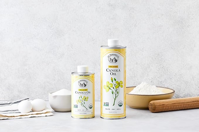 La Tourangelle, Organic Canola Oil, Expeller-Pressed Non-GMO Canola Seeds, Pesticide and Chemical Free, High Heat Neutral Cooking Oil, 33.8 fl oz