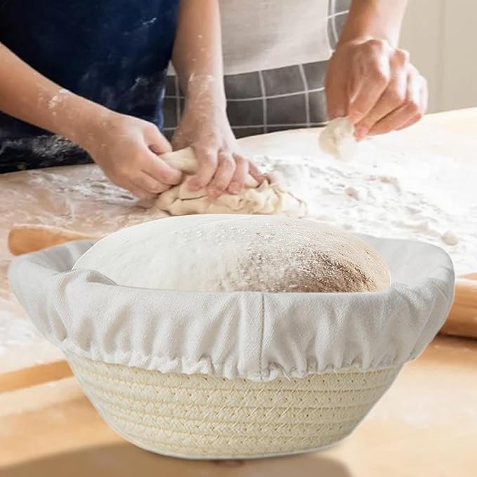 Bread Proofing Basket - Round Oval Bread Proofing Baskets Cotton Rope - Kitchen Gadget, Baking Supplies for Artisan Pastry Making