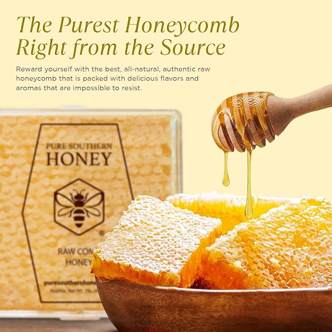 100% Raw Edible Honeycomb by Pure Southern Honey (14 Ounce (Pack of 1))