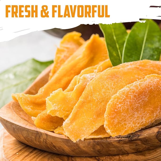 Dried Mango Slices - Soft & Juicy Sweet Dried Mango Healthy Snack, Delicious Texture, Chewy Ripened Mangos Dried Fruits with Natural Tangy Sweetness of Fresh Mangoes, 3 Pound
