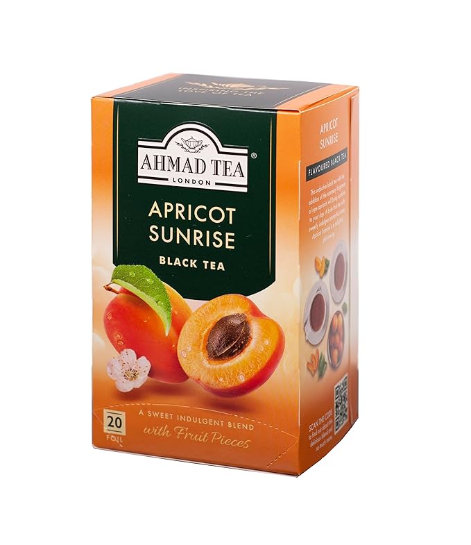 Ahmad Tea Apricot Sunrise Black Tea, 20 Count, Pack of 6