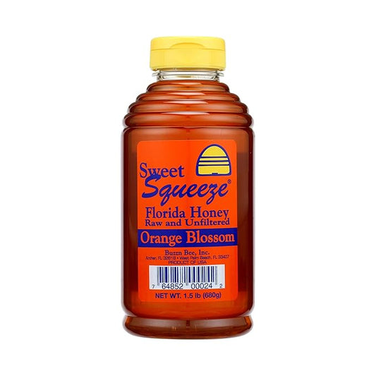 Buzzn Bee Raw Florida Honey - Unpasteurized and Unfiltered (Orange Blossom, 1.5 Pound)