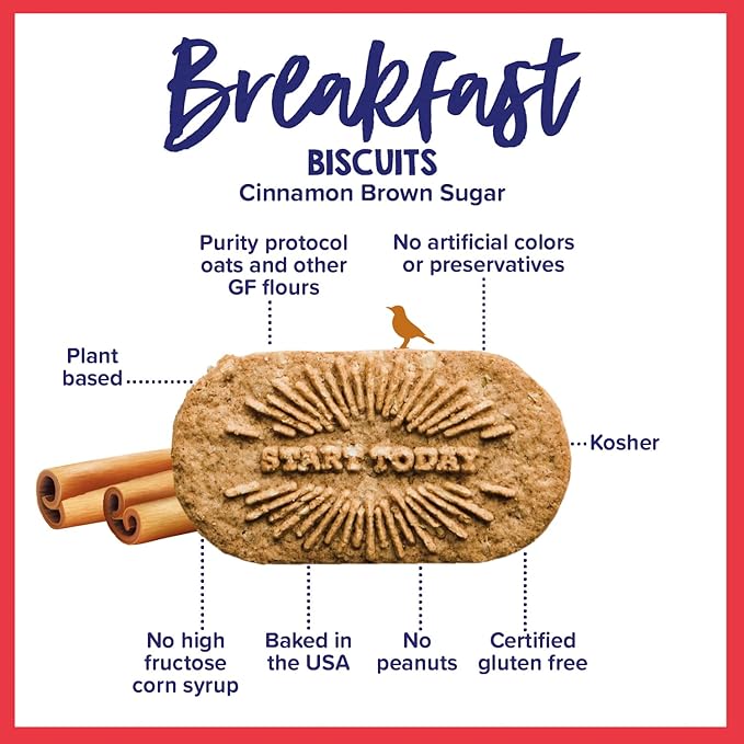 Goodie Girl, Cinnamon Brown Sugar Breakfast Biscuits | Snack Packs | Gluten Free, Peanut Free, Egg and Dairy Free | Includes 4 Boxes, 16 Packs Total