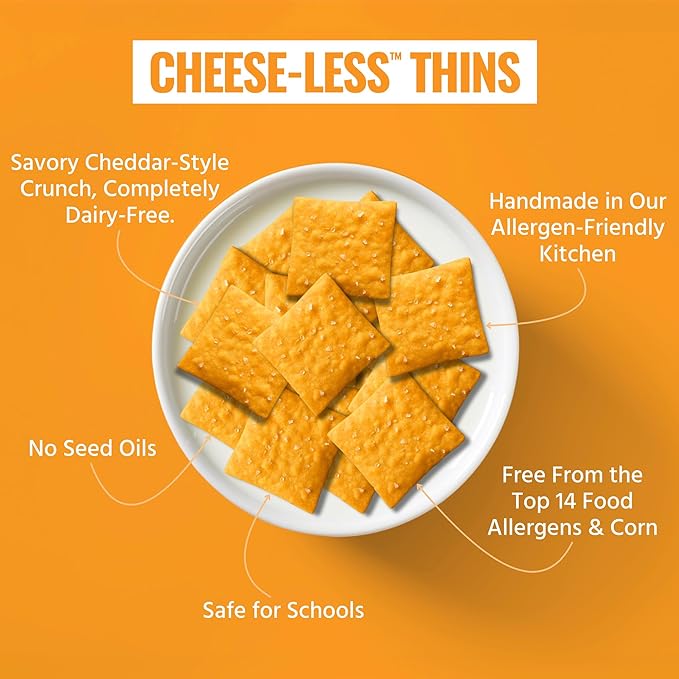 Every Body Eat Snack Thins, Allergen Friendly, Vegan, Gluten Free and Dairy Free (6 Count, Cheese-Less)