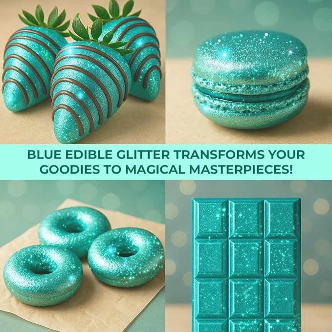 Bulk 20g Light Blue Edible Glitter for Drinks | Premium Edible Glitter for Cakes, Cocktails, Light Blue Cake Decorating Decorations Food Grade, Vegan, Kosher, Halal, Gluten Free - Made in USA