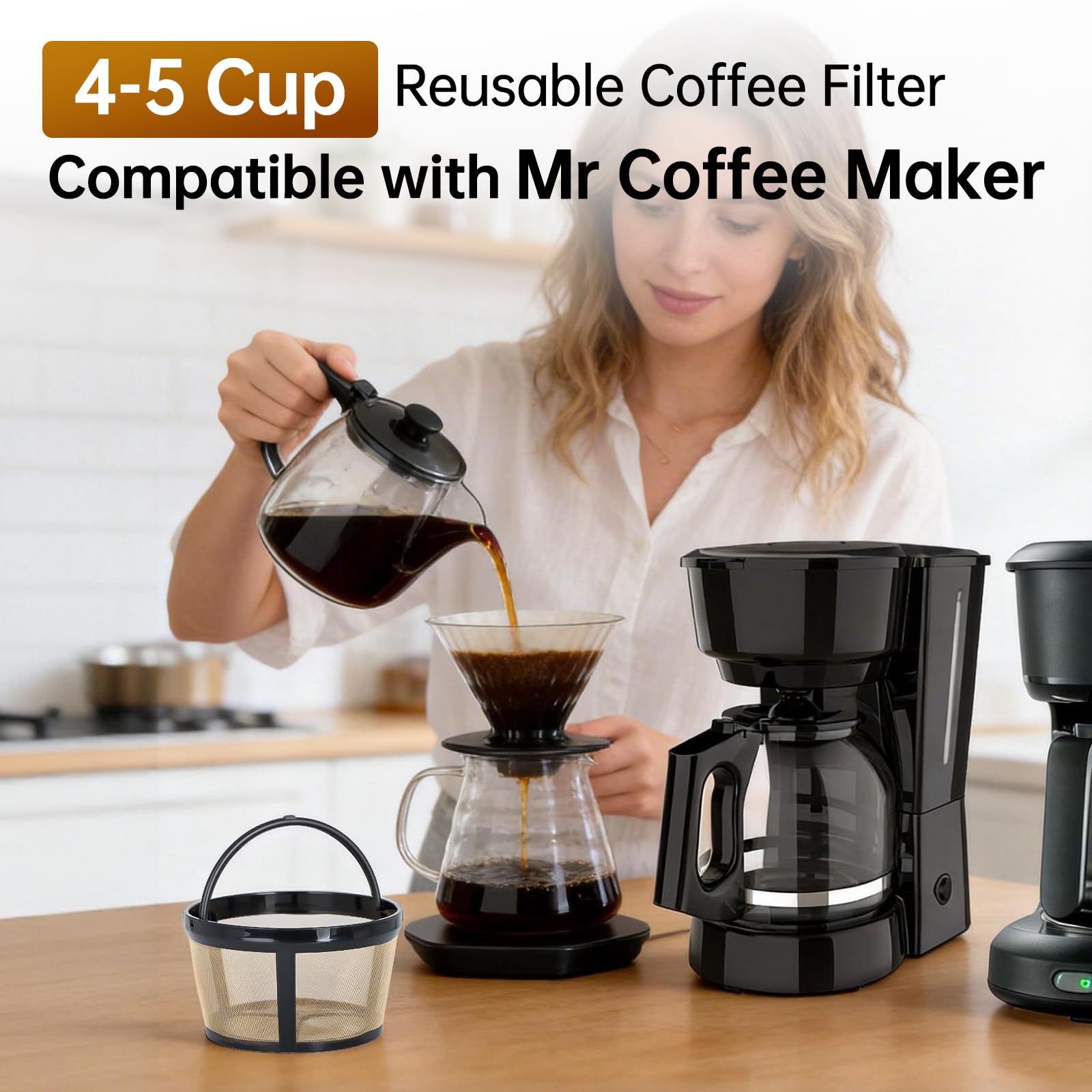 Reusable Coffee Filters Compatible with Mr 4 Cup 5 Cup Coffee Maker, 2 PACK