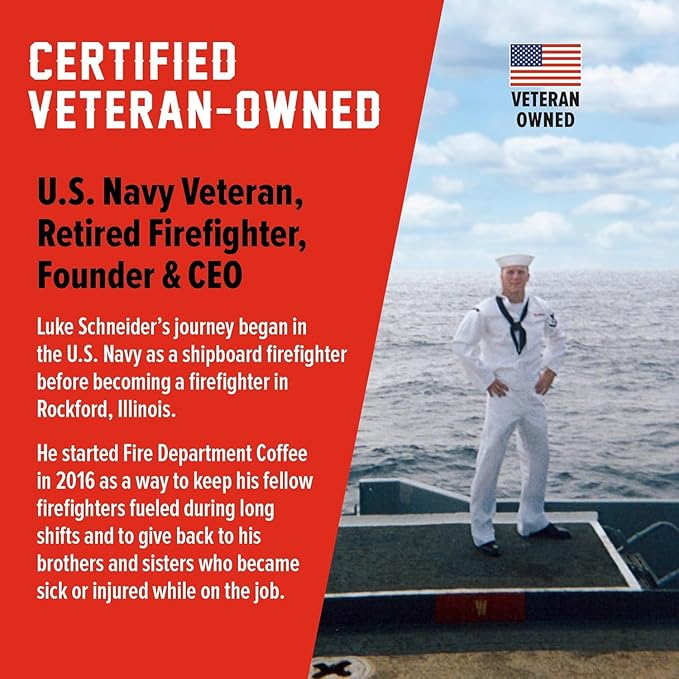 Fire Department Coffee - Black Cherry Bourbon Coffee K Cups - Gives Back to Firefighters - Premium Bourbon Infused Pods - Non-Alcoholic - Roasted in the USA - Veteran Owned - 12 Single Pods