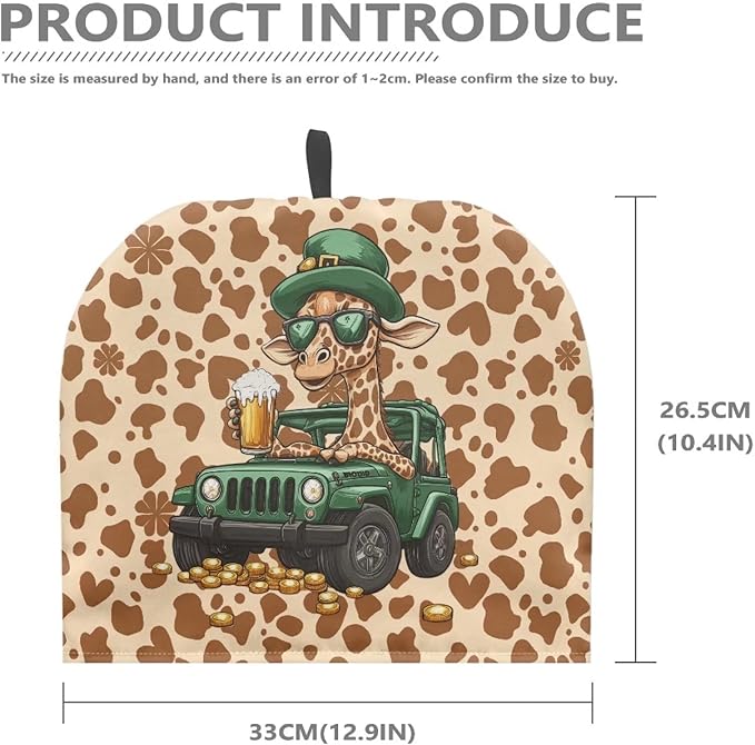 St. Patrick's Teapot Cover Women Leopard Clover Insulated Teapot Cover Washable Teapot Dust Cover with Handle