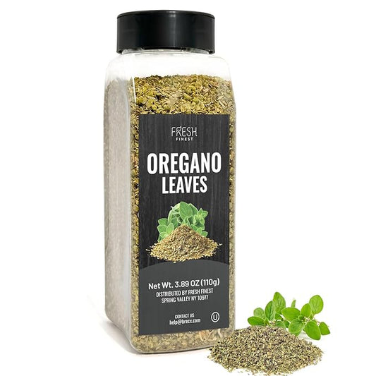 Fresh Finest Oregano 3.89oz - Premium Dried Oregano Leaves - All-Natural, Non-GMO, Gluten-Free, Kosher - Perfect for Cooking, Seasoning, and Garnishing