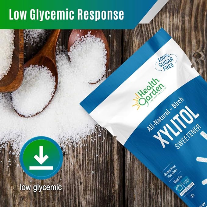 Health Garden Birch Xylitol Sweetener - 2.5 LB Resealable Bag - Pure Birch Xylitol - Non GMO, Kosher, and Made in the U.S.A. - Ideal Powdered Sugar Substitute - Non-GMO Sugar Alternative