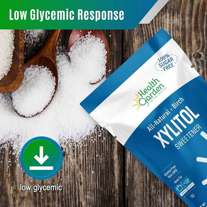 Health Garden Birch Xylitol Sweetener - 4.75 LB Resealable Bag - Pure Birch Xylitol - Non GMO, Kosher, and Made in the U.S.A. - Ideal Powdered Sugar Substitute - Non-GMO Sugar Alternative