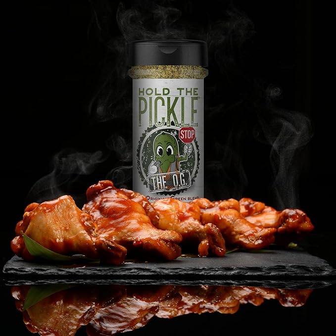 Hold The Pickle O.G. Dill Pickle Seasoning - Popcorn seasoning, Original Green Flavor Dill Pickles Seasoning for Cooking - Vegan, Non-GMO, Gluten Free, Kosher Certified, 4.7 Oz Shaker