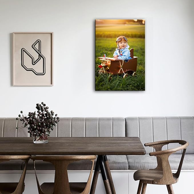 Hoopwarte Custom Canvas Prints with Your Photo, Custom Photos on Canvas Transform Pictures into Stunning Framed Wall Art-Personalized Prints Pictures Wall Art Decor(12L x16W 30x40cm)