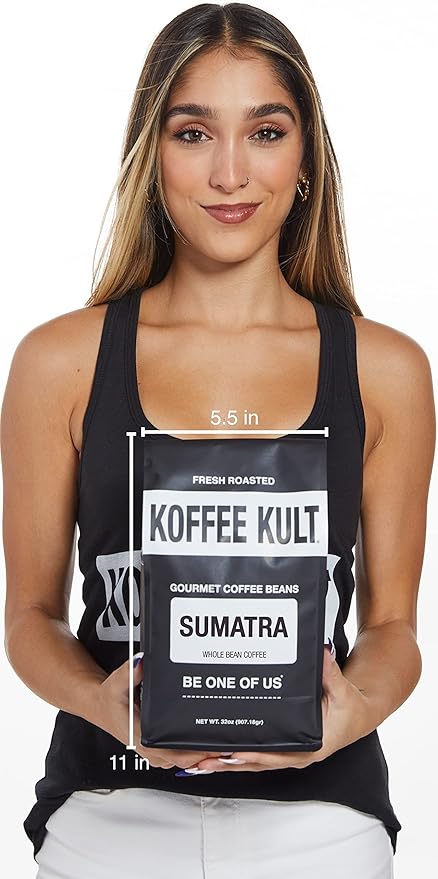 Koffee Kult Sumatra Coffee Beans Dark Roast - Indonesian Fresh Roasted Coffee Beans(Whole Bean, 32oz)
