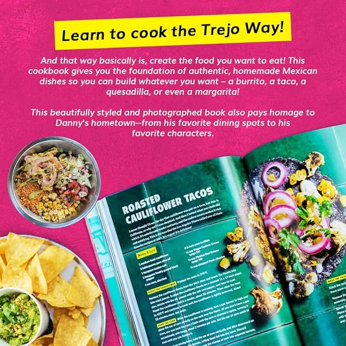 Trejo's Tacos Cookbook Signed by Danny Trejo - 75 Easy to Make Recipes – Celebrity Cookbook with Delicious Recipes - Enjoy the Los Angeles Award-Winning Tacos, Donuts, at Home
