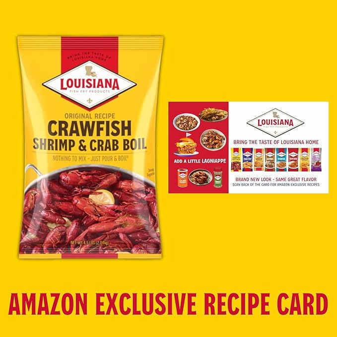 Louisiana Fish Fry Products Crawfish, Shrimp & Crab Boil Seasoning - Spicy & Delicious Seafood Powder Complete Seasoning - Low Salt Cajun Seasoning 4.5 lbs (Pack of 2 Bags)