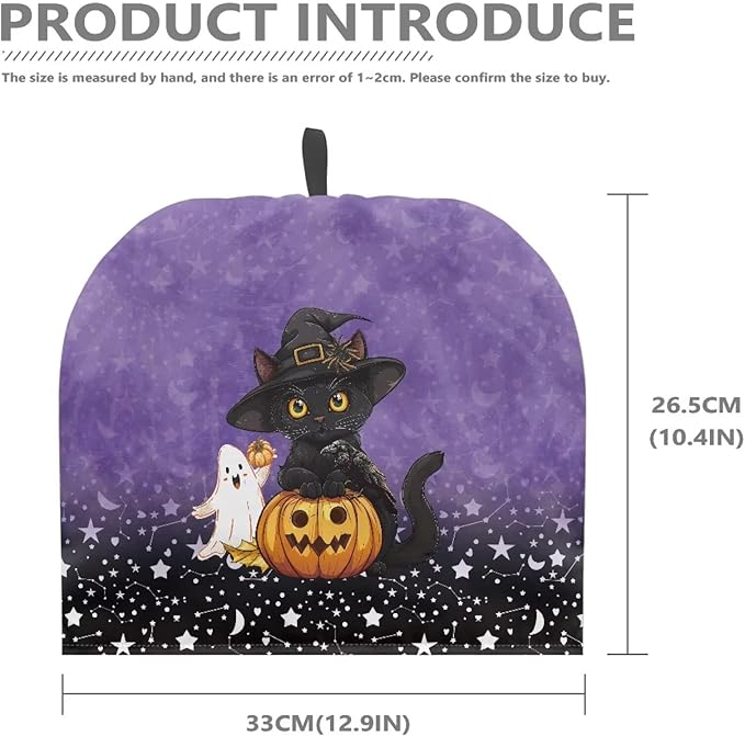 Black Cat Tea Cozy for Teapot Insulated for Halloween Day Pumpkin Teapot Insulation Cover Breakfast Warmer Keeping Warm Kettle Kitchen Dust Cover