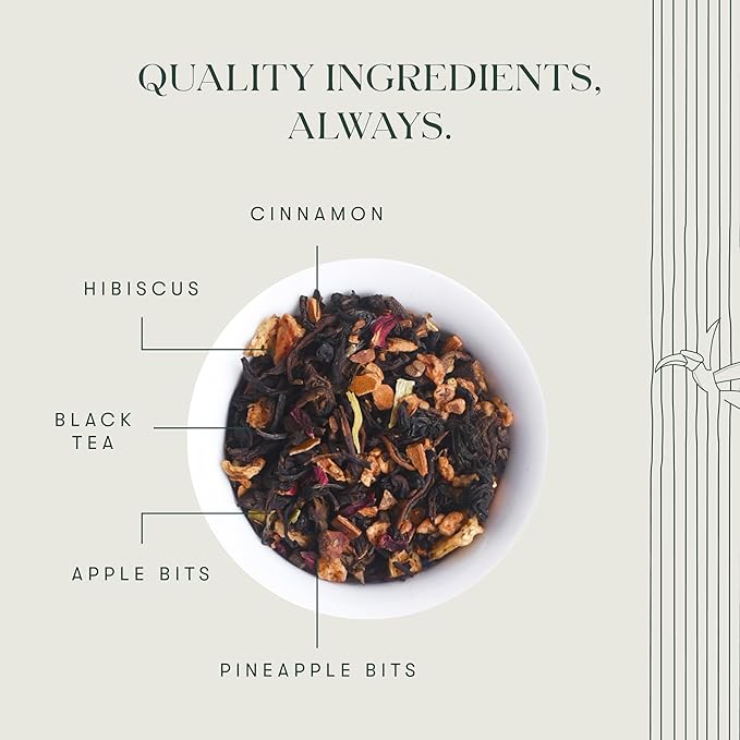 Luxmi estates Apple Cinnamon Black Tea 50 Tea Bags (100g) Pack | USDA Certified Premium Black Tea | Anti-Oxidants, Immunity Booster | 50 Cups Bulk Pack