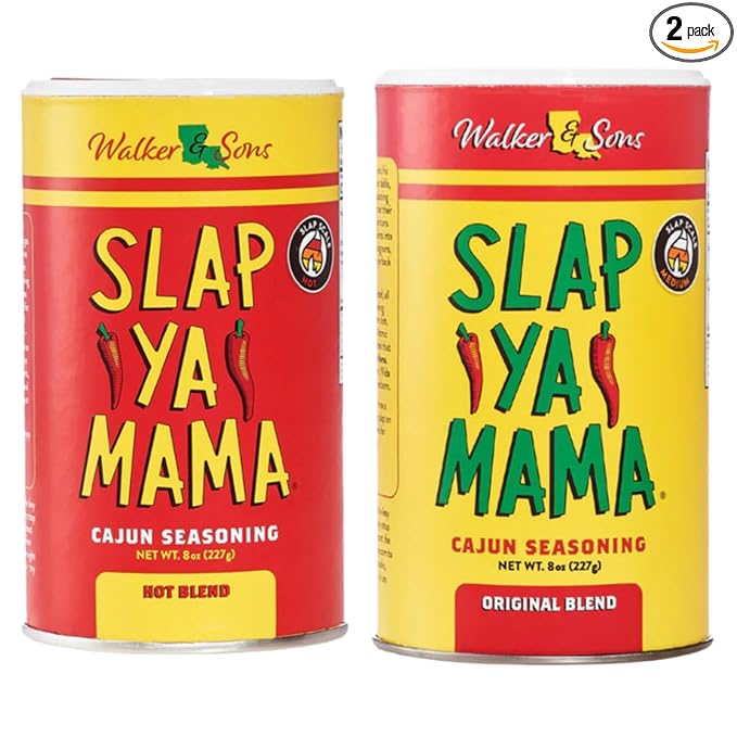 Slap Ya Mama Cajun Seasoning from Louisiana, Spice Variety Pack, 8 Ounce Cans, 1 Original Cajun and 1 Hot Cajun Blend