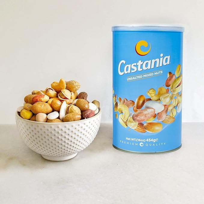 Castania Nuts Variety Pack, Premium Quality Nuts, Healthy Snacks with Gourmet Savory Flavor, Fresh & Tasty, 16oz (Pack of 4)