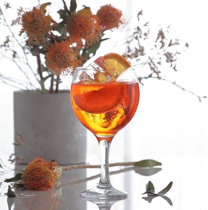 LAV Gin and Tonic, Aperol Spritz Glass Set 6-Piece, Clear Balloon Wine Glasses for Red Wine and Other Cocktails, Oversize Large Goblets for Spritz and Water | 21.75 oz