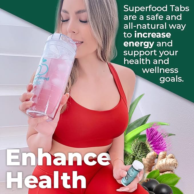 Superfoods Company Detox Cleanse Drink - Nutrition Supplement for Women & Men - Support Healthy Weight, Digestive Health, Cravings & Bloating Relief - Mixed Berry Flavor [60 Tablets]